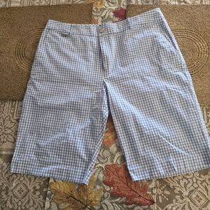 Men's Ralph Lauren Active Light Blue Checkered Shorts Size 12 New Without Tag